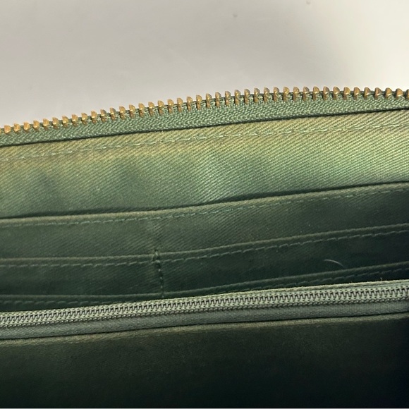 Fossil Wallet Full Zip Forest Green Leather - Picture 7 of 13